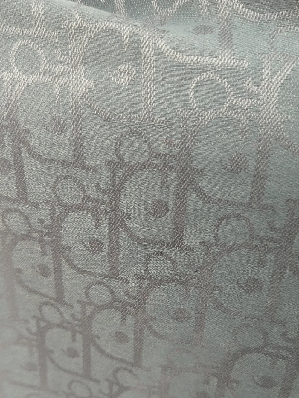 01253 Women's Monogram Silk Cashmere Scarf Wrap Blue preppy luxury fall classic